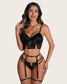 avidlove garter lingerie for women sexy lace lingerie with underwire matching 4 piece push up lingerie set