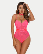 avidlove underwire sexy top mesh teddy bodysuits snap crotch lingerie with choker chain s xxl