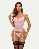 avidlove corset lingerie for women garter lingerie set tummy control teddy boudoir outfits no stockings