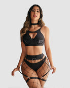 avidlove sexy lingerie set with underwire push up bondaged lingerie set 5 piece strappy lingerie setno stockings