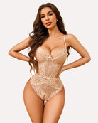 avidlove women lingerie lace bodysuit teddy lingeries v neck cut out one piece mini babydoll