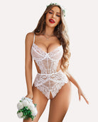 avidlove women lingerie lace bodysuit teddy lingeries v neck cut out one piece mini babydoll