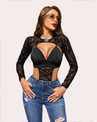 avidlove rave outfits for women festival sexy lingerie bodysuit buckle shrug crop top set