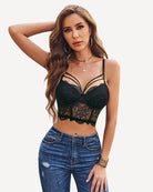 avidlove bustier tops for women underwired camisoles two layer supportive push up lace bralette cami tank top