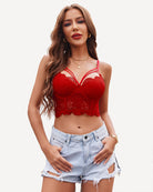 avidlove bustier tops for women underwired camisoles two layer supportive push up lace bralette cami tank top