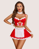 avidlove sexy lingerie for women cosplay lingerie set contrast lace maid costume set5pack