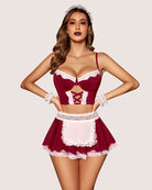 avidlove sexy lingerie for women cosplay lingerie set contrast lace maid costume set5pack