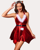 avidlove women christmas lingerie sexy santa babydoll christmas party rave festival shiny dress club party disco dance dress