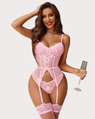 avidlove garter lingerie for women floral lace babydoll bodysuit bra and panty set