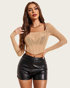 avidlove womens mesh top long sleeve y2k mesh crop tops sexy square neck sheer tee shirt see through blouse shirt b0crr3vx89