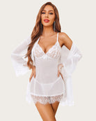 avidlove 4 piece sexy lingerie sets for women mesh kimono robe with lace babydoll dress b0czp4y8t4