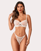 avidlove sexy lingerie set rave outfits for women fishnet long sleeve crop top sheer bra and panty 3 piece b0d1vdy5cg