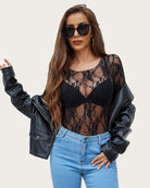 avidlove mesh top for women short sleeve crew neck fitted top solid floral lace tee shirts b0d149g2s6