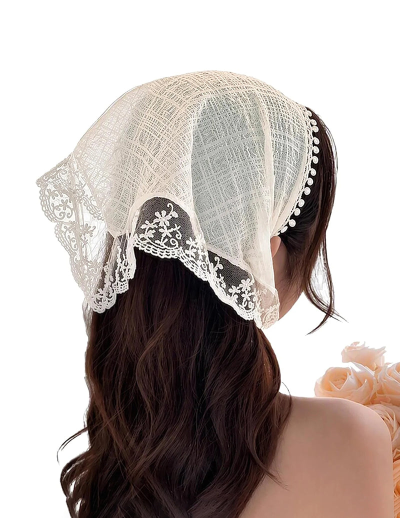 Lace Bandana Head Scarf for Women Adjustable Tie On Hair Headband