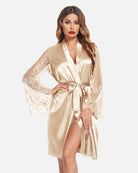 avidlove womens satin kimono robe for bridesmaid and bride wedding party getting ready short robe