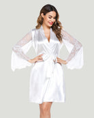 avidlove womens satin kimono robe for bridesmaid and bride wedding party getting ready short robe