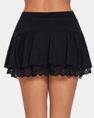 avidlove women pleated mini skirt sexy lace ruffle solid skirt lingerie short skirts