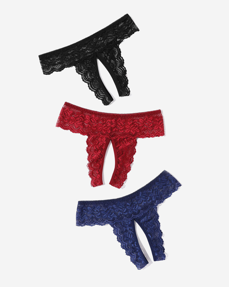 Avidlove Low Rise Soft Hipsters in Black, Red, and Navy Blue Lace