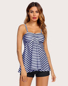 avidlove two piece bathing suit with shorts retro sailor stripe dot tankini set