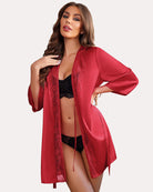 avidlove womens kimono robe short satin pure short silky robes