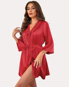 avidlove womens kimono robe short satin pure short silky robes