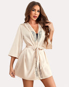 avidlove womens kimono robe short satin pure short silky robes