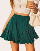 avidlove womens pleated skater skirt basic casual high waisted ruffles flared mini lingerie skirts