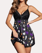 avidlove lace leopard v neck babydoll nightgown