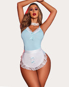 avidlove women maid costume set sexy halloween cosplay lingerie teddy and apron with choker