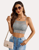 avidlove lace bralette for women high neck camisoles racerback double layered crop top