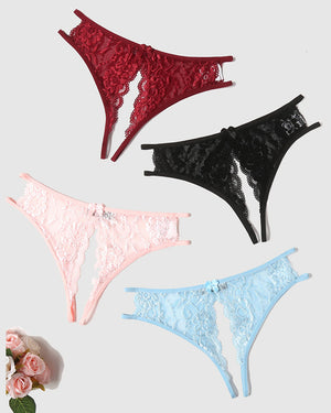 Alits Womens Sexy Bikini Panties Seamless Underwear Lace Low-Rise