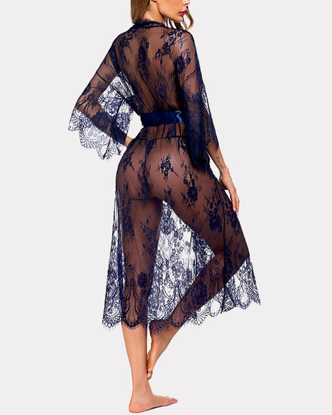 avidlove women sexy long lace lingerie kimono robe sheer babydoll nightgown nightdress