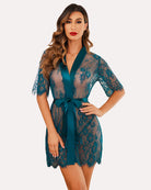 avidlove women kimono robe floral lace babydoll lingerie sheer mesh nightgown