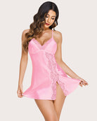 avidlove women lingerie satin lace chemise nightgown v neck sexy full slips sleepwear dress