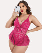 avidlove plus size women lingerie bodysuit sexy lace teddy one piece babydoll chemise l 4xl