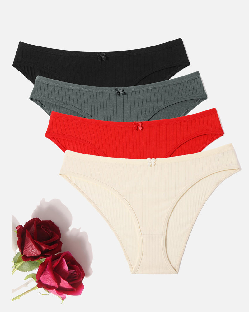 Cotton ribbed hipster panties in multiple colors - low rise, breathable lingerie