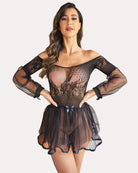 avidlove lingerie for women lace babydoll lingerie dress sexy long sleeve lingerie nightwear chemise nightie