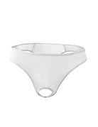 Men Ice Silk Sheer G-String Thong - White