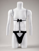 Men Wide Band Jockstrap Bodysuit - Black