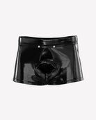 Men Glossy Snap Crotch Boxer Briefs