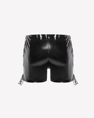 Men Glossy Lace-Up Zip Front Boxer Briefs