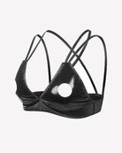 Glossy Criss-Cross Strap Cupless Bra