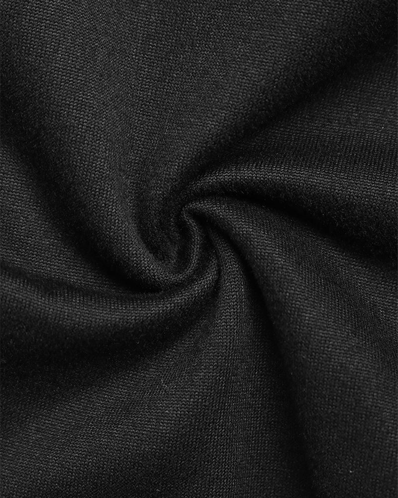 Black lace fabric detail for long sleeve bodysuit. Sheer, soft, and skin-friendly material.