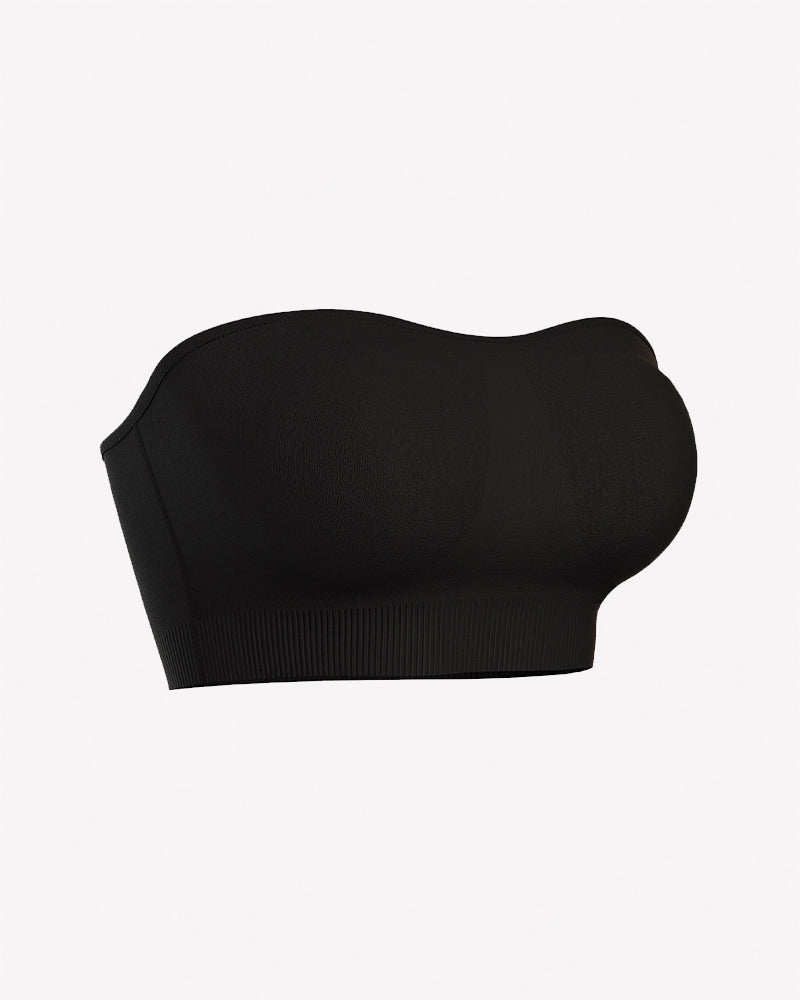 Strapless bandeau bra with removable pads in black