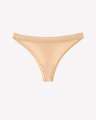 Low-rise seamless thong panties, apricot, cotton knit, minimal coverage