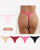 Low-rise seamless thong panties, pink sample with other color options