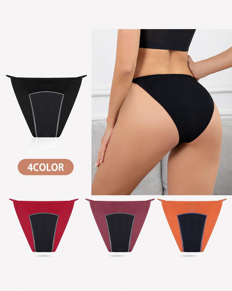 Leakproof period panties for women, black hipster briefs; other colors shown