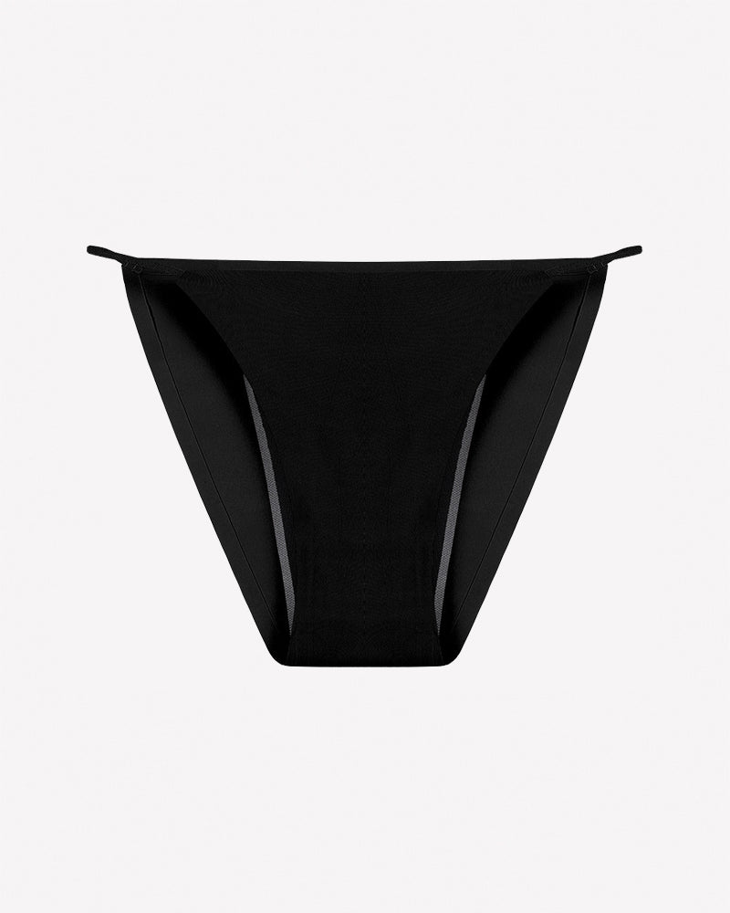 Black leakproof period panties with side absorbent panels