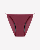 Wine-red leakproof period panties with side absorbent panels