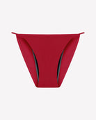 Dark red leakproof period panties with side absorbent panels